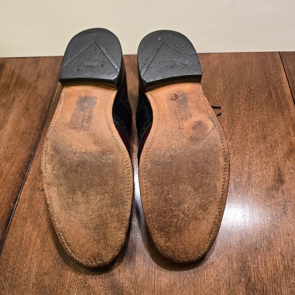 ALLEN EDMONDS Polo Men's Size 9B Two Tone Oxblood Saddle Dress Shoes Made in USA - Picture 15 of 15